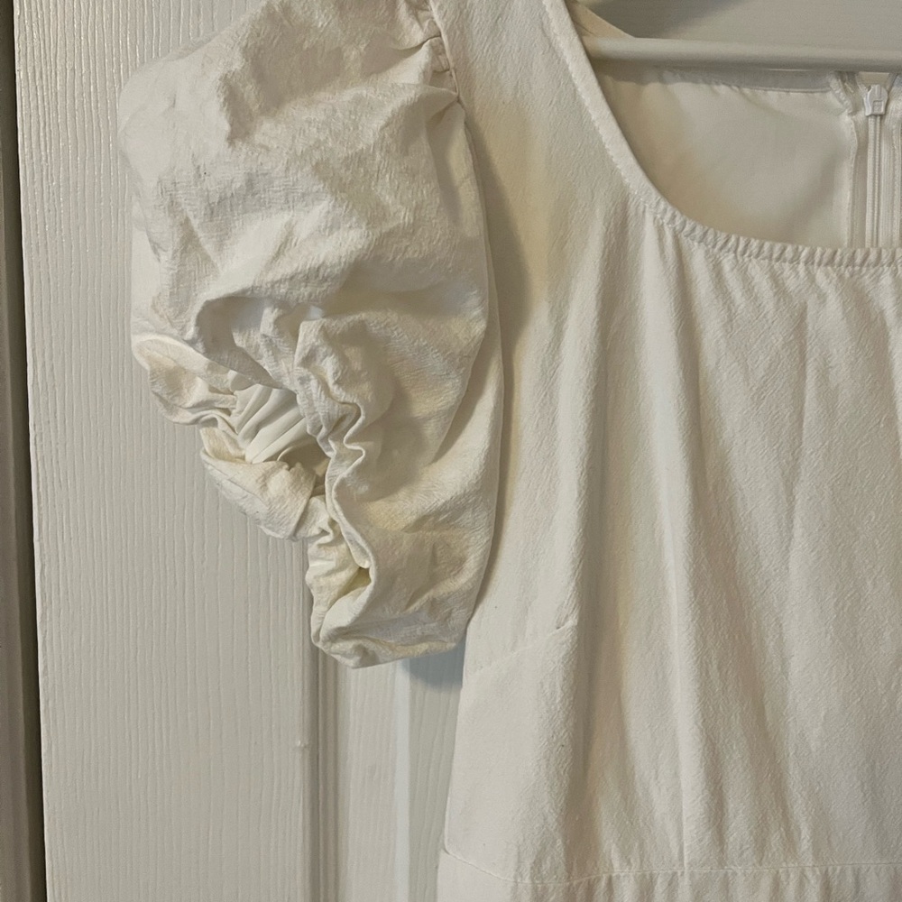 White Puff Sleeve Dress Ivy City Co 100% Cotton
